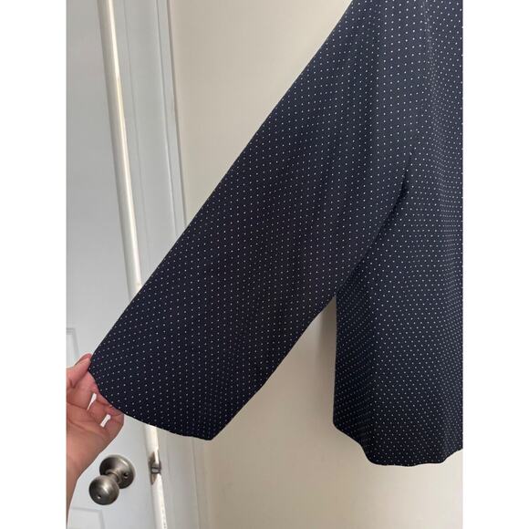 Pendelton Cropped Jacket Cotton Navy Blue w/ White Polka Dots Women’s Size Large - Picture 5 of 7